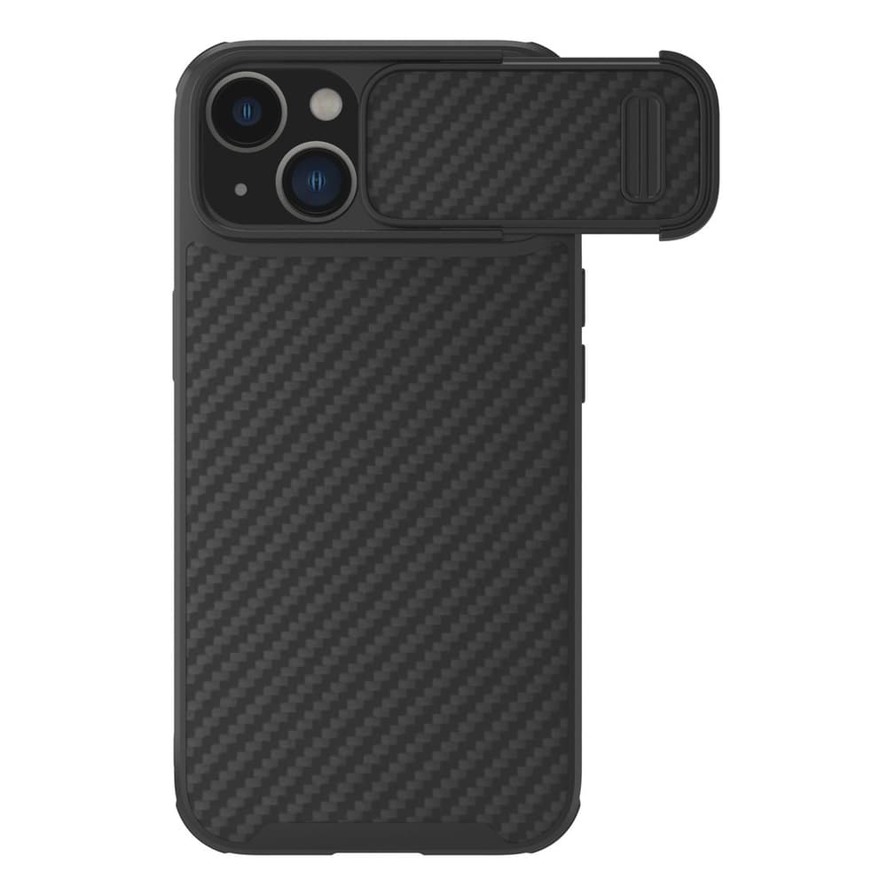 Nillkin Synthetic Fiber S ovitek za iPhone 14 s pokrovom za kamero, črn