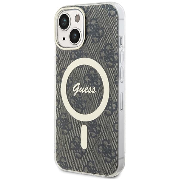 Etui Guess IML 4G MagSafe za iPhone 15 - rjav 2