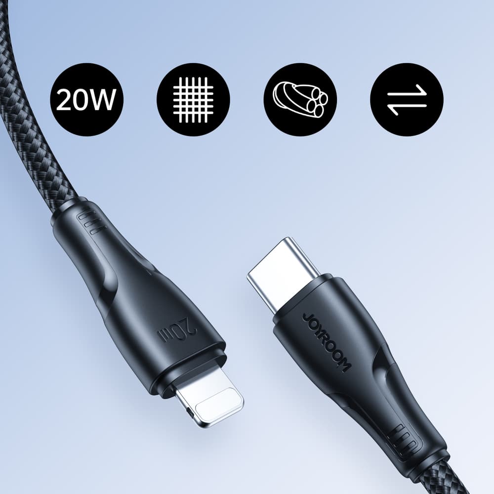 Joyroom Surpass Series A11 kabel Lightning / USB-C, 20W, 0.25m (črn) 7
