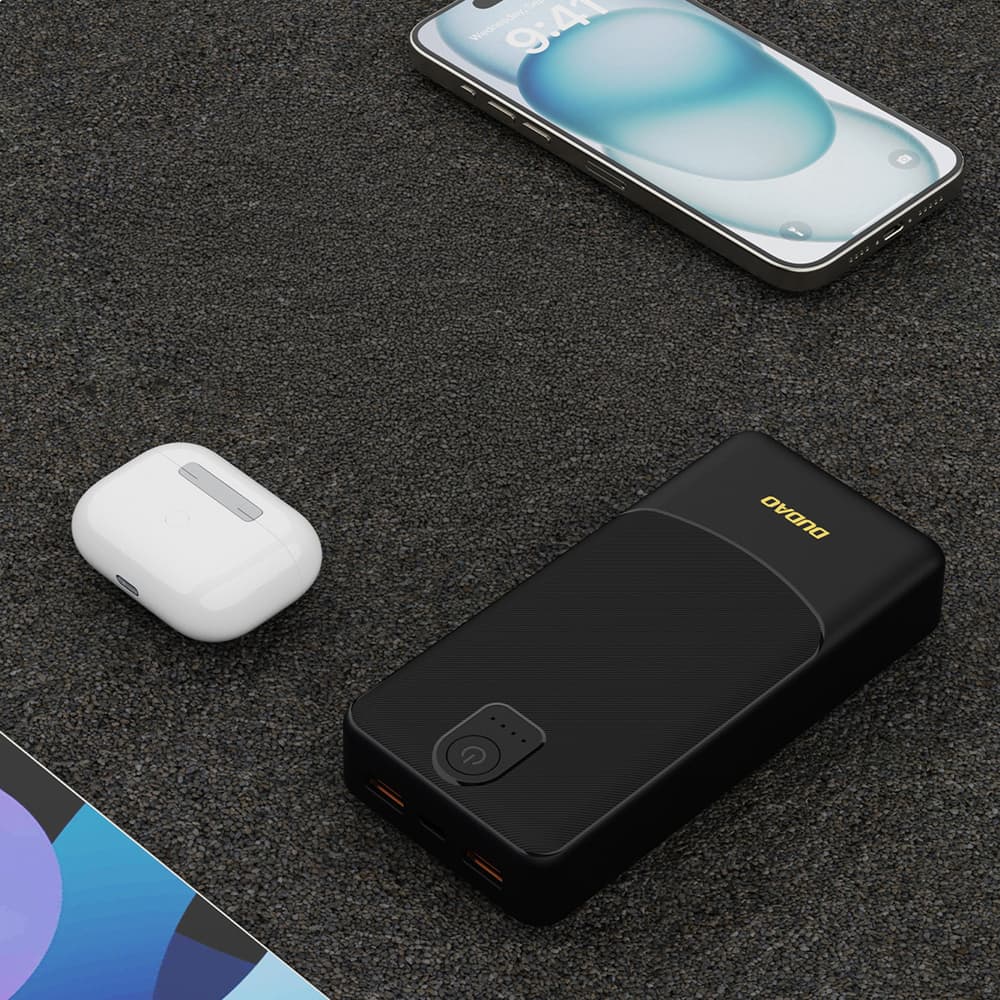 Dudao K10Pro Power Bank 20000mAh 2x USB-A, črna 6