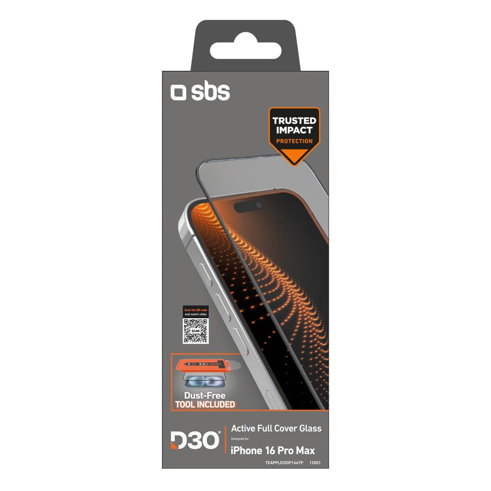 SBS kaljeno steklo z D3O za iPhone 16 Pro Max z aplikatorjem 2