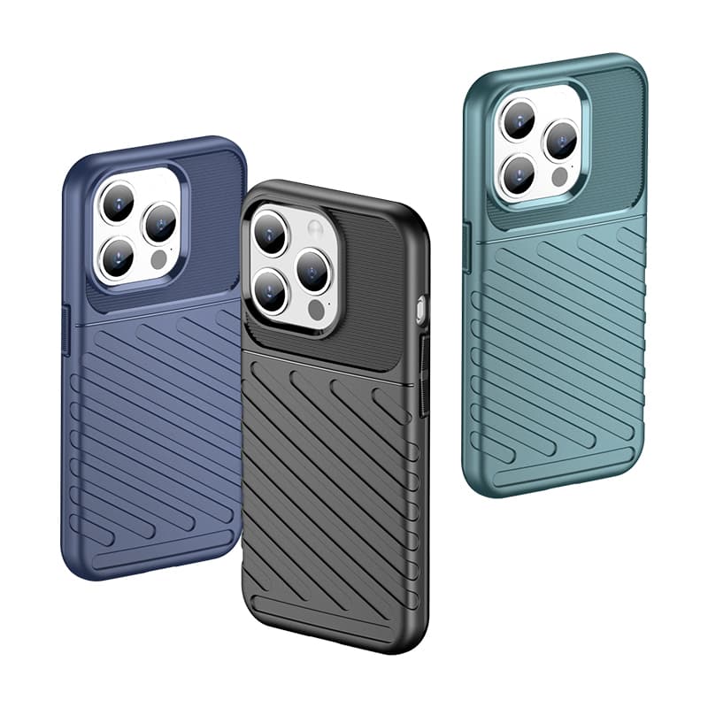 Oklepljen ovitek za iPhone 15 Pro Hurtel Thunder Case - moder 7
