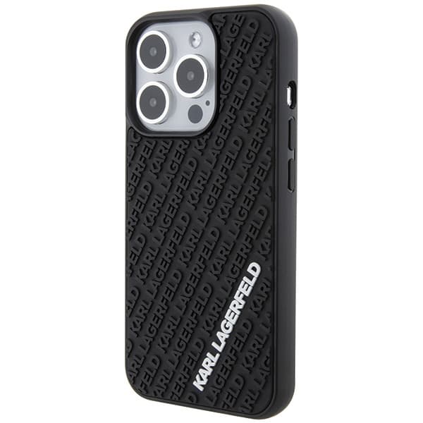 Karl Lagerfeld 3D Rubber Multi Logo ovitek za iPhone 15 Pro - črna 2