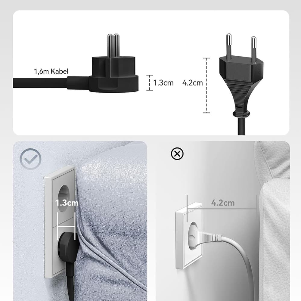 Orico PDC25 25W 6in1 napajalnik: 2x AC + 2x USB-A + 2x USB-C, črn 6