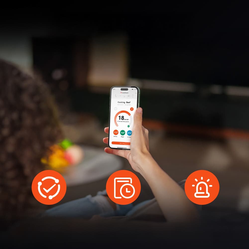 Meatmeet Pro pametni kuhinjski termometer z Bluetooth/WiFi app, žar, pečica, smoker - črn 5