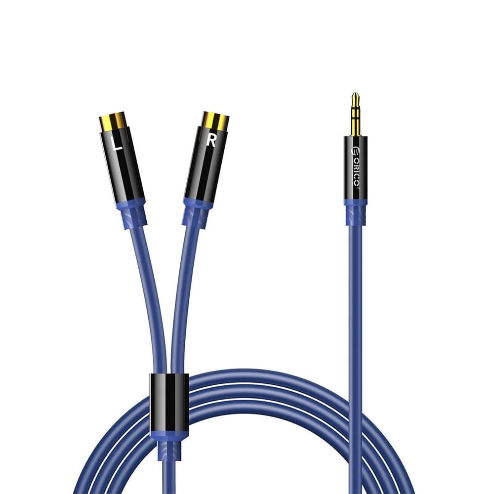 Orico AXRF avdio kabel minijack 3.5mm na 2x RCA (Ž), 1.5m - modra