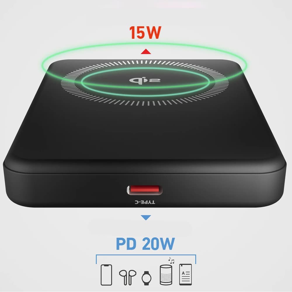 SBS Mag Power Qi2 5000 mAh Powerbank z MagSafe - črn 3
