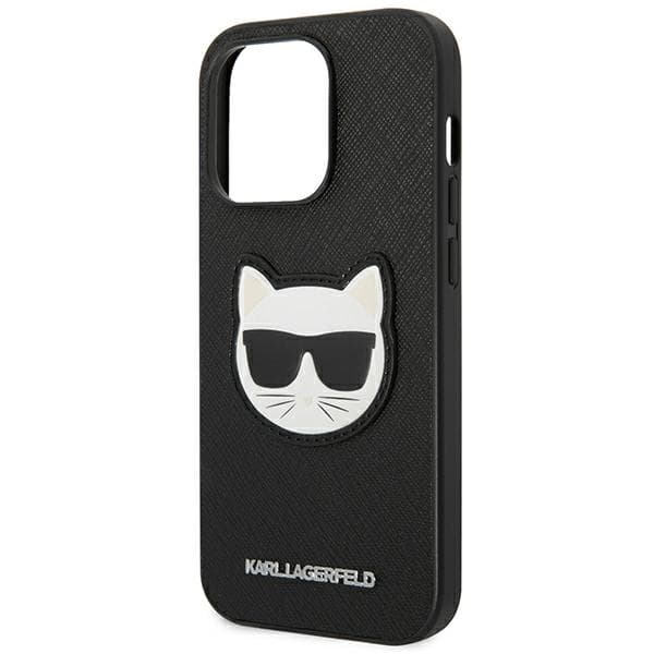 Karl Lagerfeld Saffiano Choupette ovitek za iPhone 14 Pro Max - Črna 6