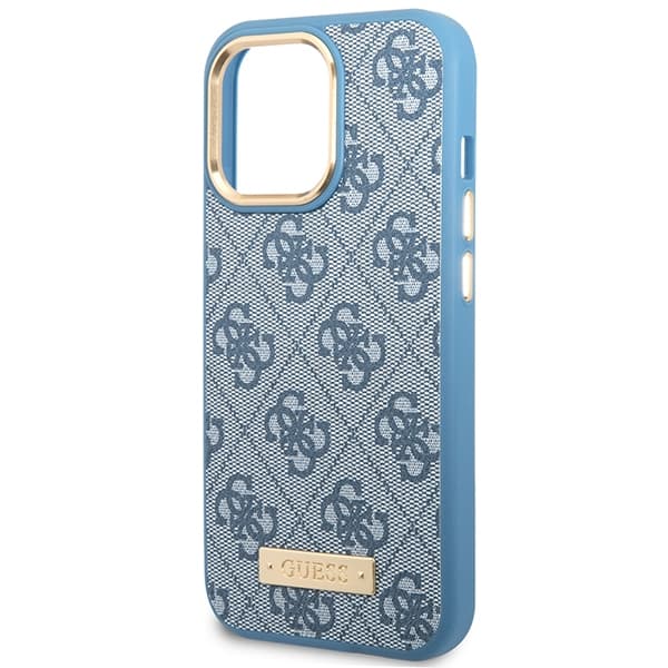 Ovitek Guess 4G Logo Plate MagSafe za iPhone 14 Pro, moder 6
