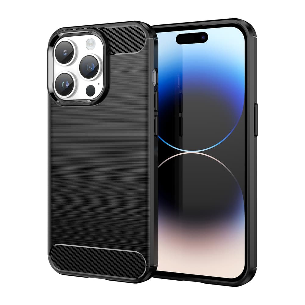 Hurtel Carbon ovitek za iPhone 14 Pro, črn