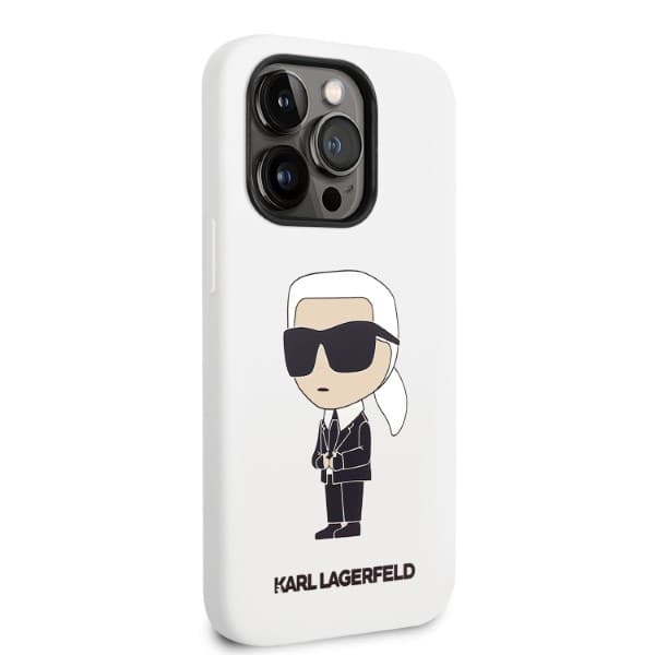 Karl Lagerfeld Silicone Ikonik ovitek za iPhone 14 Pro Max - bela 4