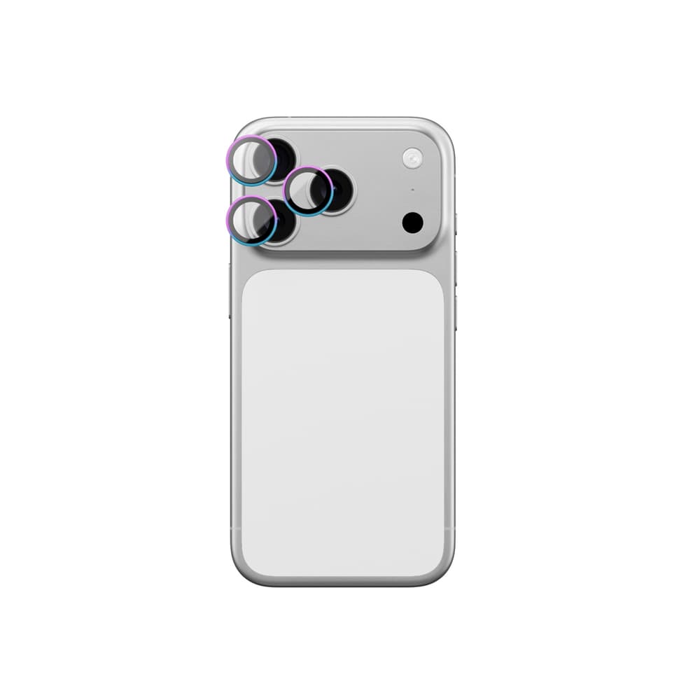 AmazingThing Zaščitno steklo za kamero iPhone 17 Pro / Pro Max, mavrični okvir 2