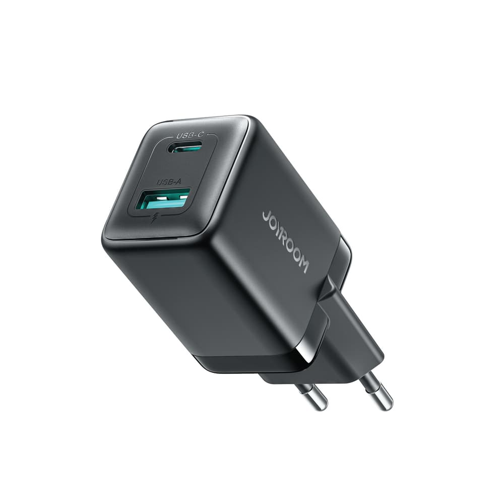 Joyroom JR-TG8 GaN 45W USB-C + USB-A stenski polnilnik - Črn