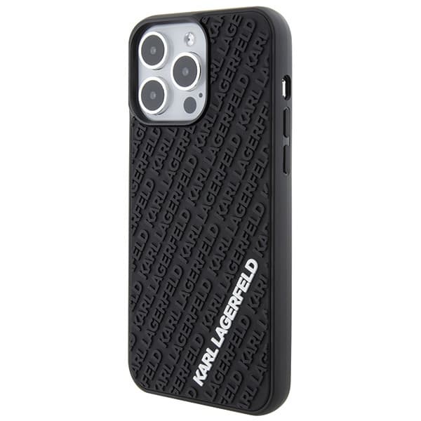 Karl Lagerfeld ovitek za iPhone 15 Pro Max, 3D Rubber Multi Logo, črn 2