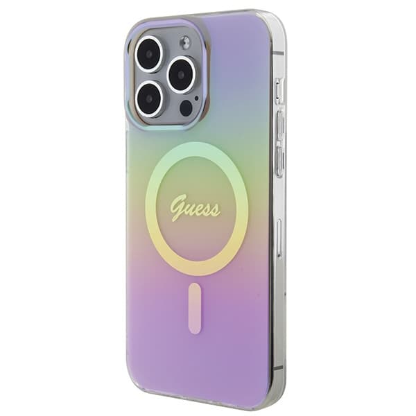 Guess IML Iridescent MagSafe ovitek za iPhone 15 Pro - roza 2