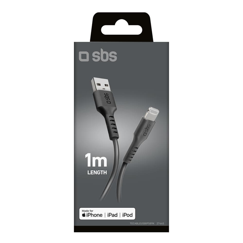 SBS TECABLEUSBIP589K USB-A na Lightning kabel, 1m, MFi, črn 2