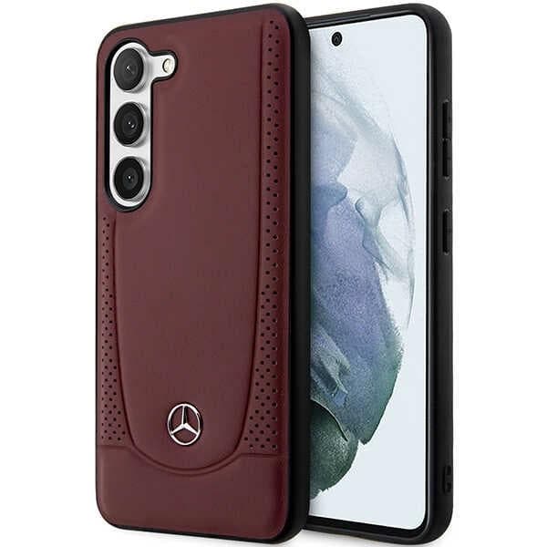 Ovitek Mercedes Leather Urban za Samsung Galaxy S23, rdeč