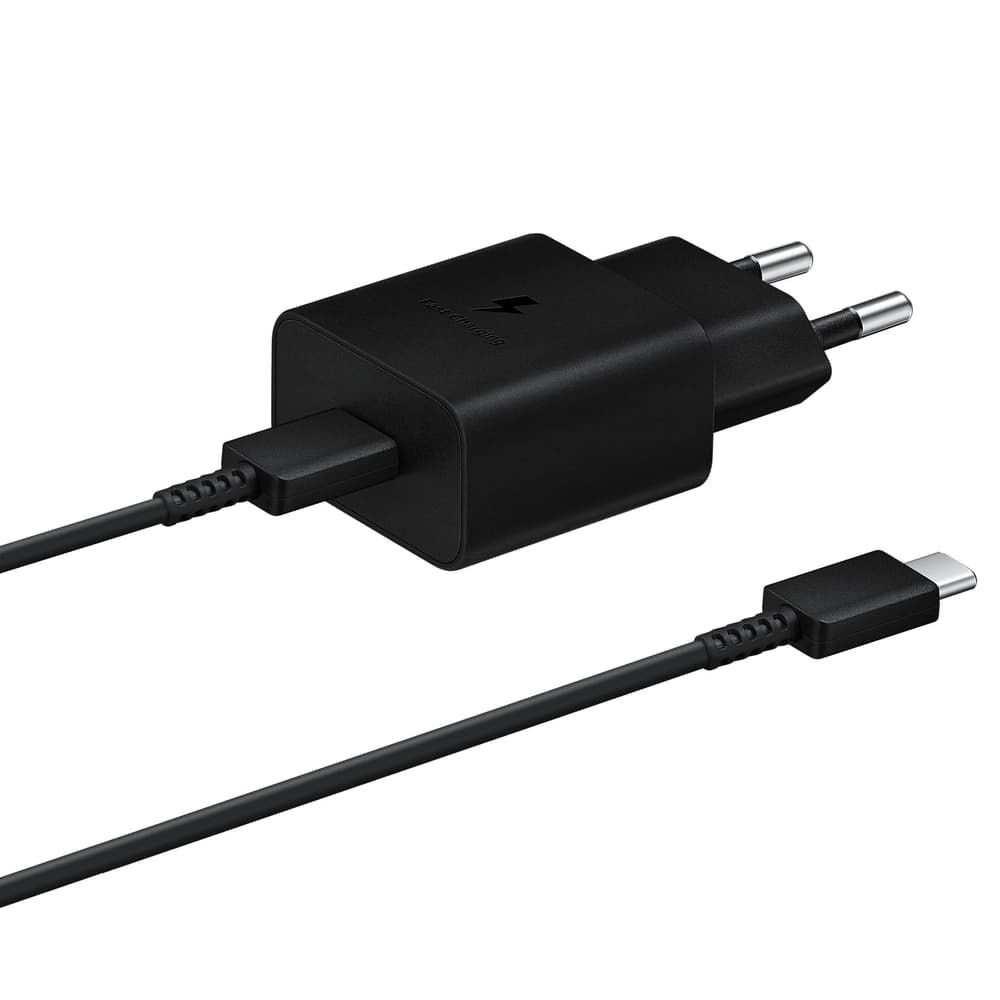 Samsung 15W PD USB-C AFC stenski polnilnik z USB-C kablom - črn