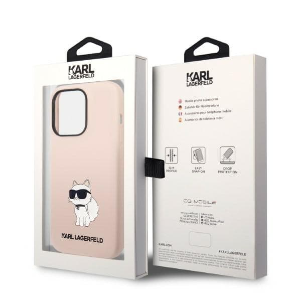 Karl Lagerfeld Silicone Choupette ovitek za iPhone 14 Pro Max - roza 8