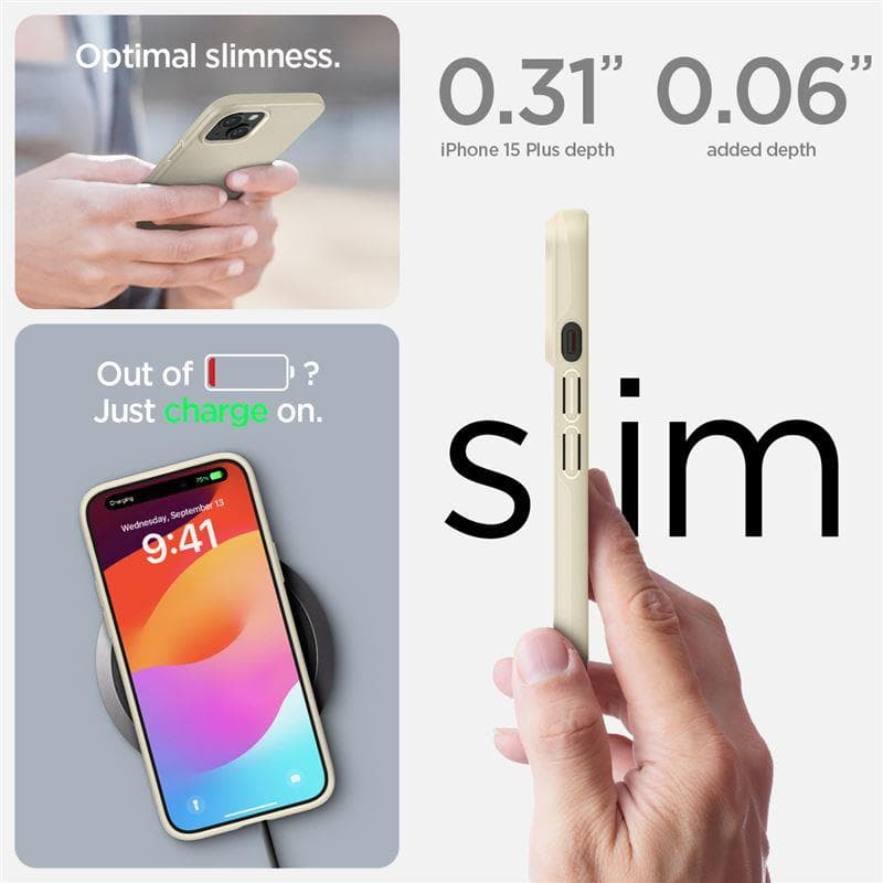Ovitek Spigen Thin Fit za iPhone 15 Plus - bež 7