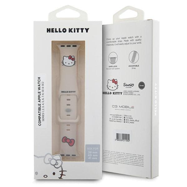 Hello Kitty trak za Apple Watch 38/40/41mm, Silicone Kitty Head, bež 5