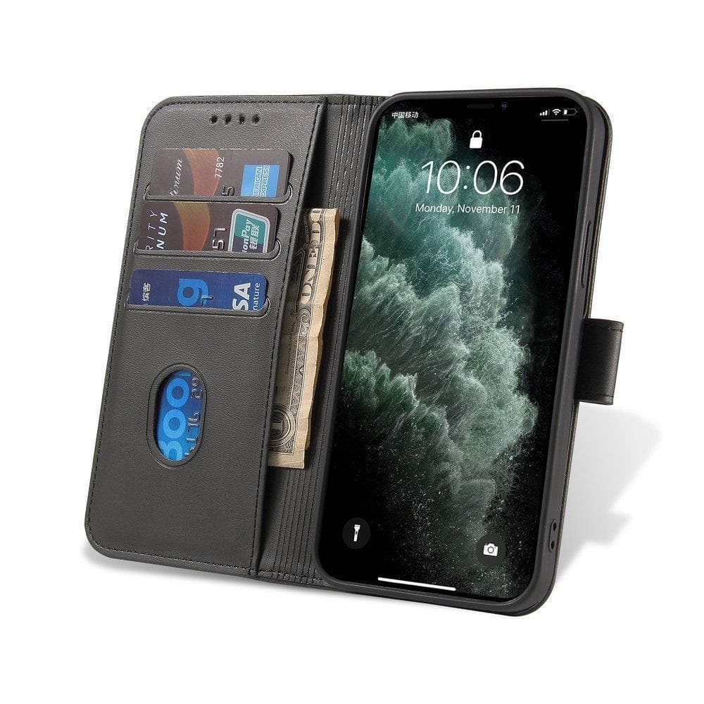 Hurtel Magnet Case ovitek s preklopom za Honor Magic 4, črn 6