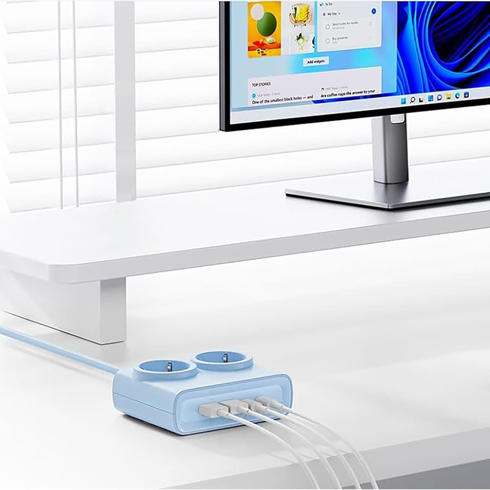 Orico PDC25 25W 6in1 napajalnik: 2x AC + 2x USB-A + 2x USB-C, moder 2