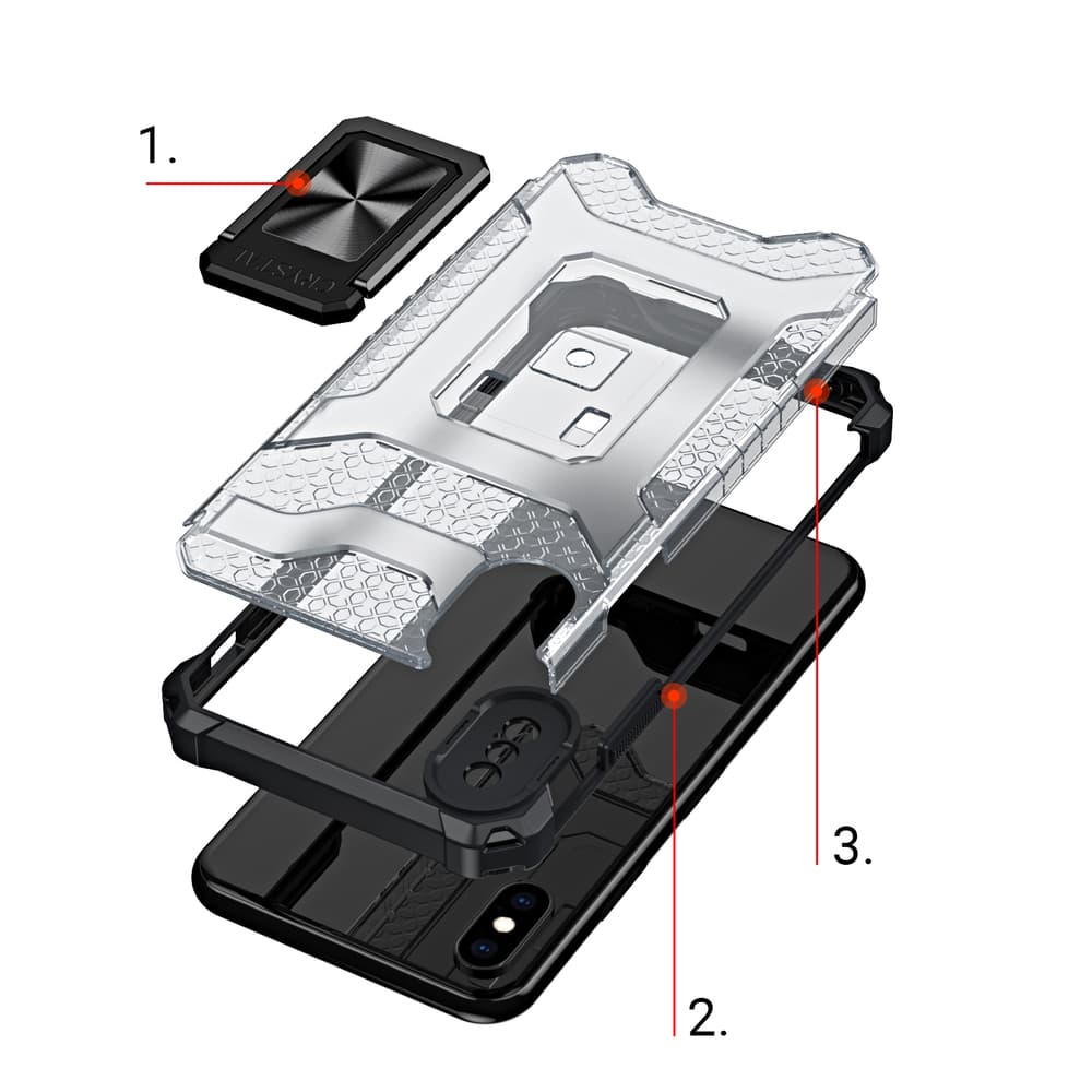 Ovitek Crystal Ring CaseKickstand za iPhone XS Max (rdeč) 7