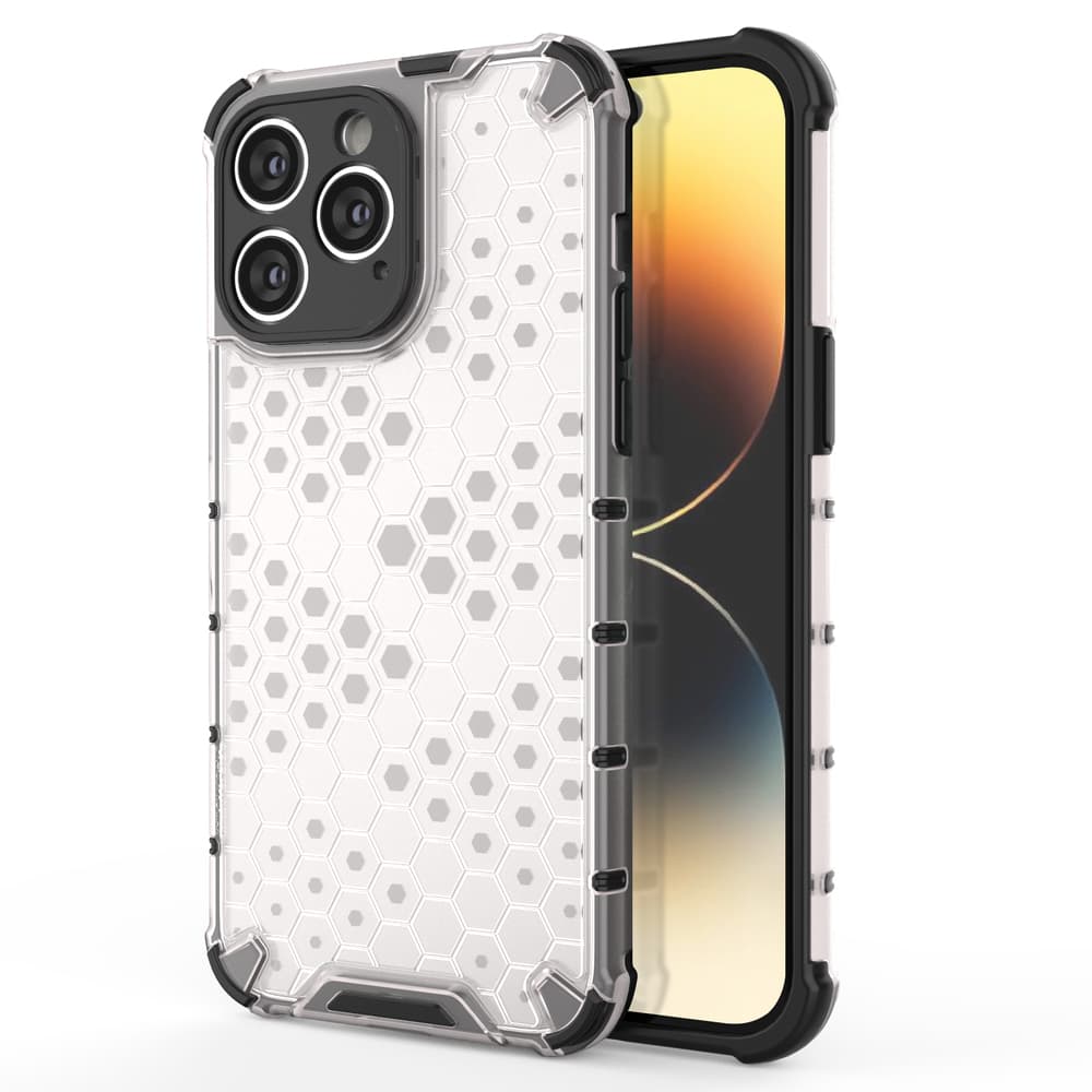 Hurtel Honeycomb ovitek za iPhone 14 Pro, hibridni, prozoren