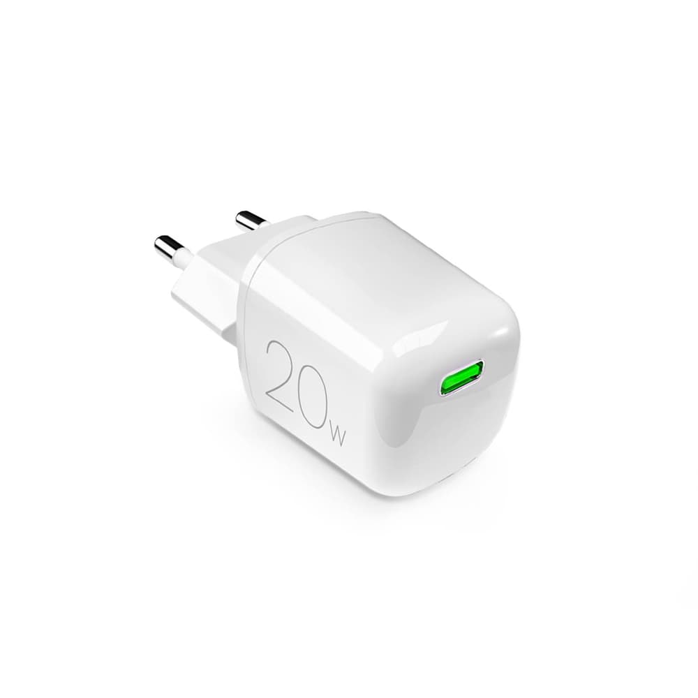 Puro 20W GaN USB-C omrežni polnilnik - bel