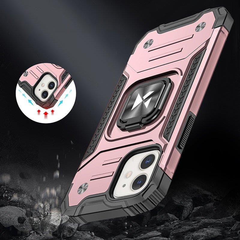 Wozinsky Ring Armor ovitek za iPhone 14, zlat, s stojalom in obročem 7