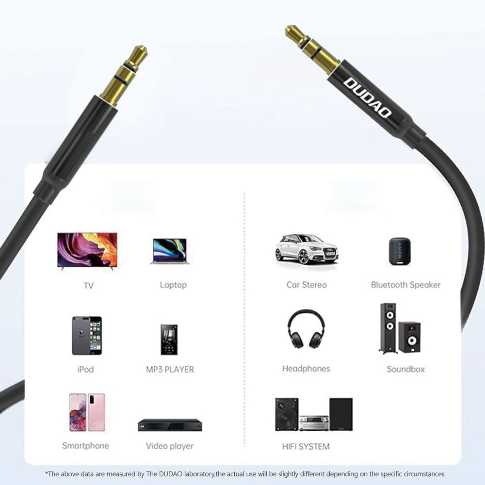 Dudao AUX kabel mini jack 3.5mm, 1m - črn 7