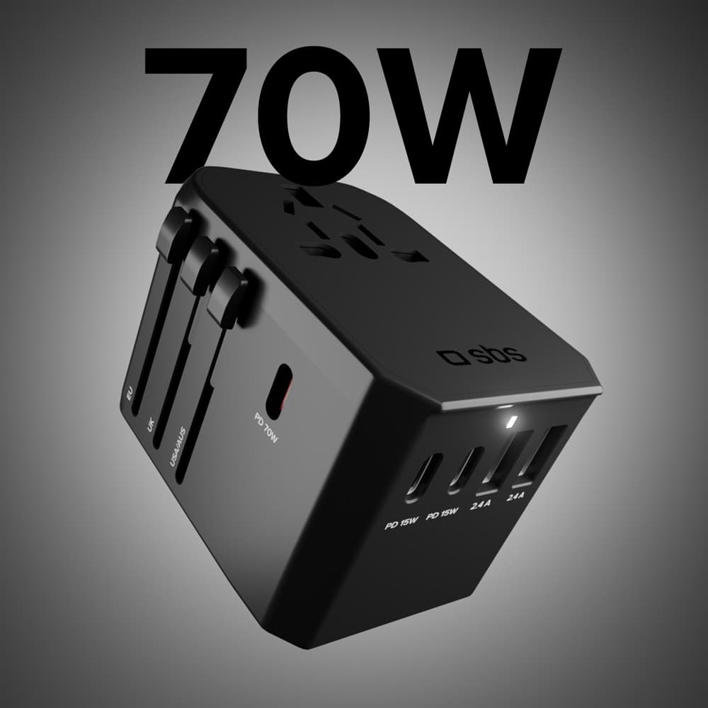 SBS univerzalni GaN potovalni adapter 70W (črn) 4