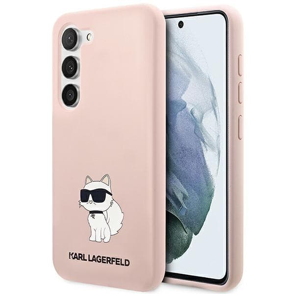 Karl Lagerfeld ovitek za Samsung S23 Silicone Choupette, roza