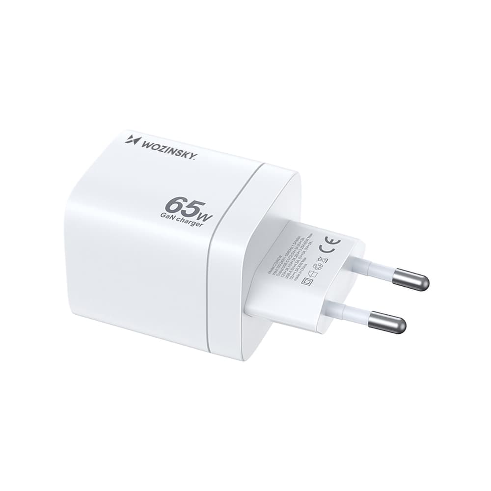 Wozinsky CGWCW 65W GaN stenski polnilec, 1xUSB-A / 2xUSB-C, bel 2