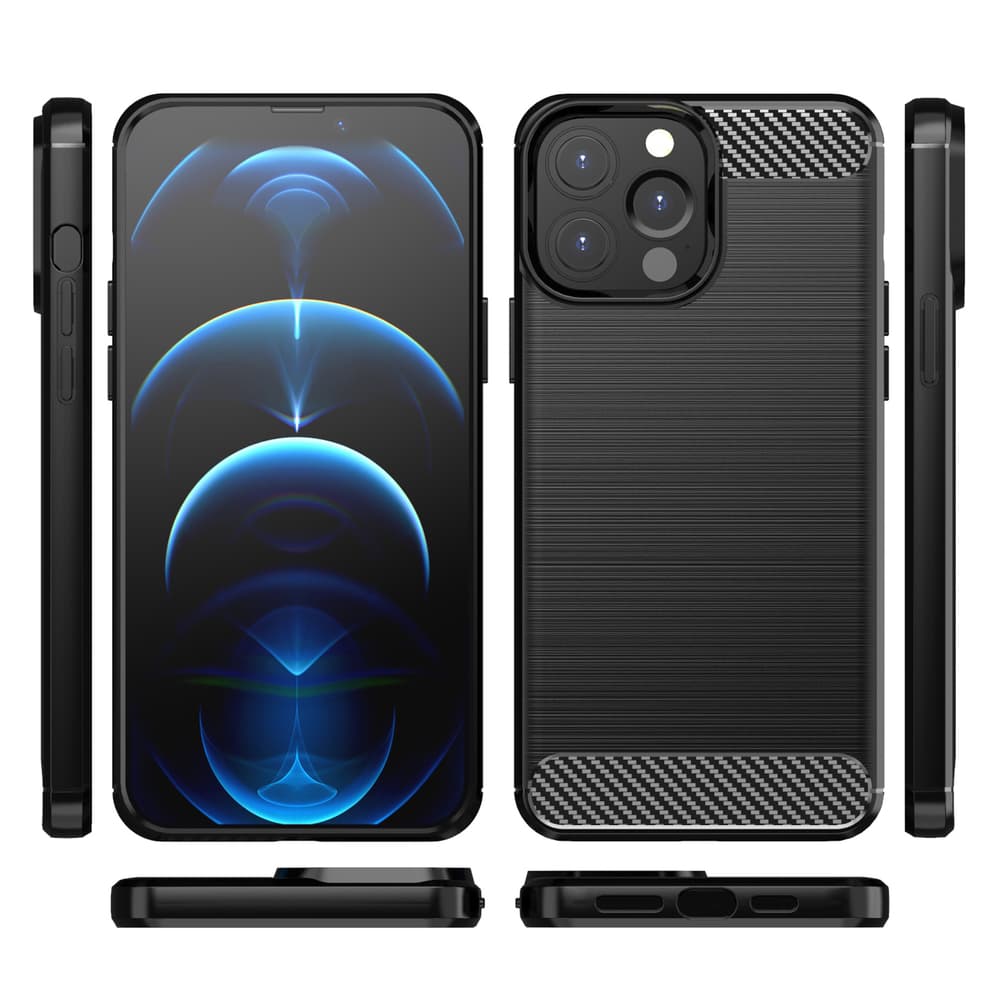 Hurtel Carbon ovitek za iPhone 13 Pro Max - črna 7