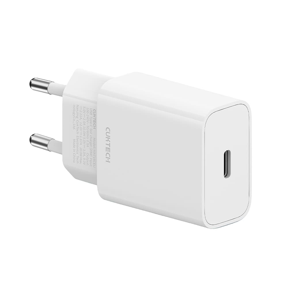 CUKTECH 20W USB-C GaN polnilnik EU vtič - Bel