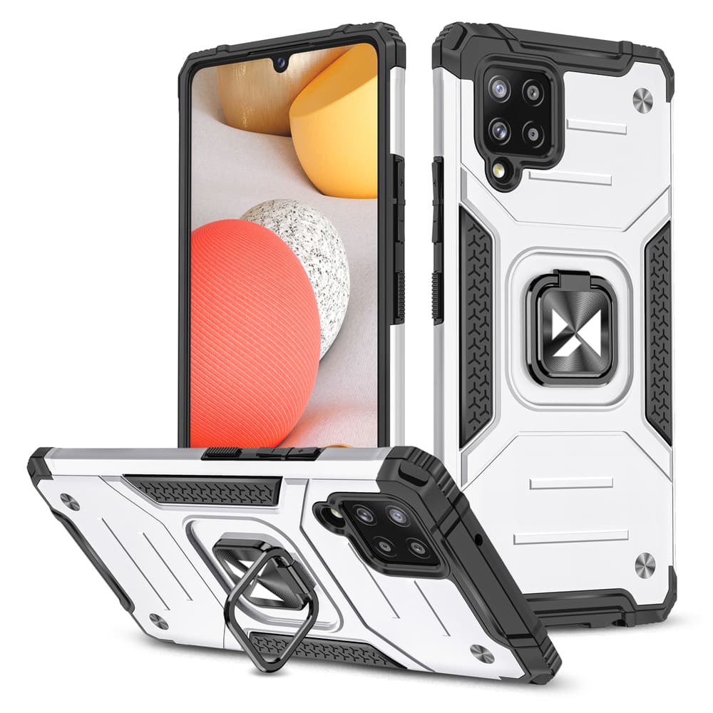 Wozinsky Ring Armor ovitek za Samsung Galaxy A42 5G, srebrn