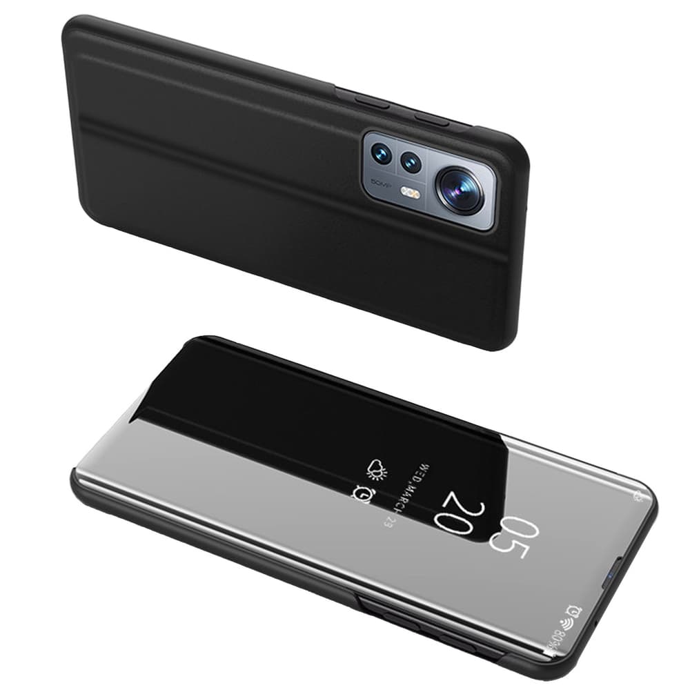 Hurtel Clear View Case etui za Xiaomi 12 Lite s preklopom, črn