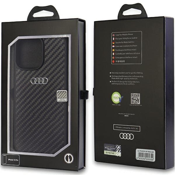 Ovitek Audi Carbon Fiber za iPhone 14 Pro - črn 3