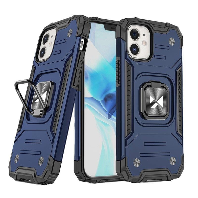 Wozinsky Ring Armor ovitek za iPhone 14 Plus, moder, s stojalom in obročem
