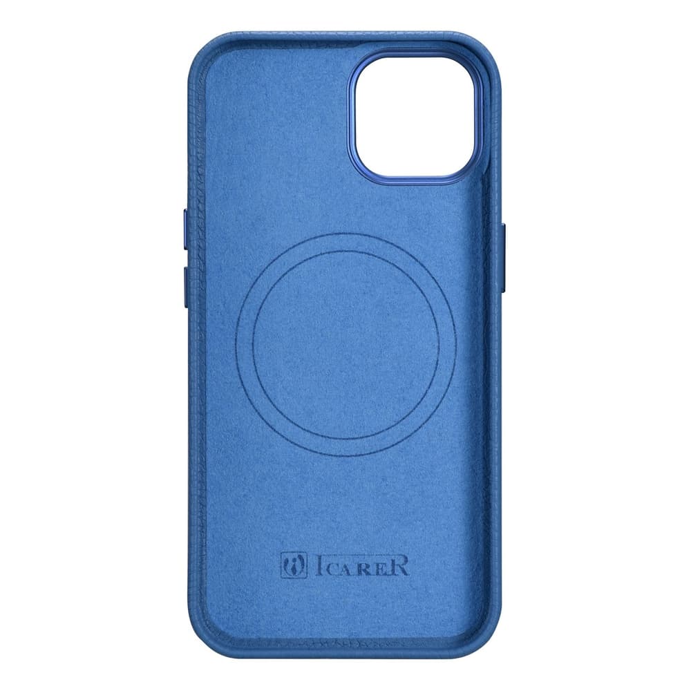 Ovitek iCarer Litchi za iPhone 14 Plus, svetlo moder 3