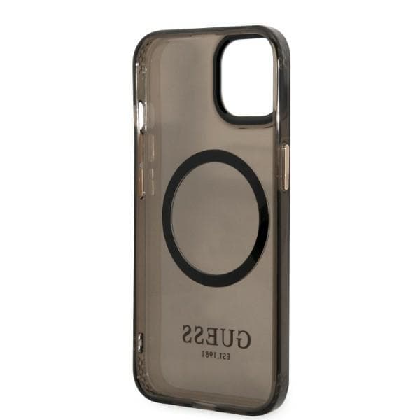 Guess Gold Outline Translucent MagSafe etui za iPhone 13 - črna 7