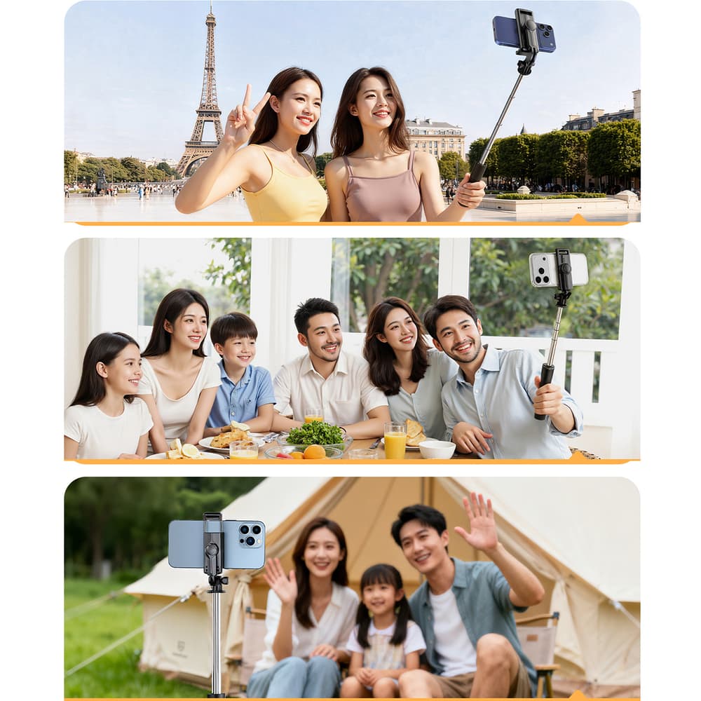 Orico SPV68 selfie palica z mini stativom, Bluetooth, 68 cm - črna 8