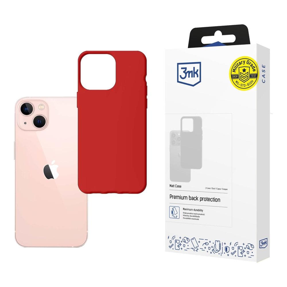 3mk Matt Case mat ovitek za iPhone 14 - rdeča