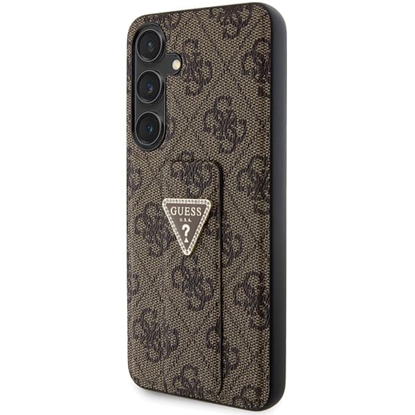 Guess Grip Stand 4G Triangle Strass etui z MagSafe za Samsung S24 - rjava 2