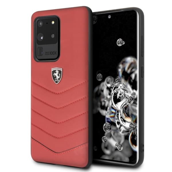 Ferrari Heritage Quilted ovitek za Samsung Galaxy S20 Ultra - rdeč