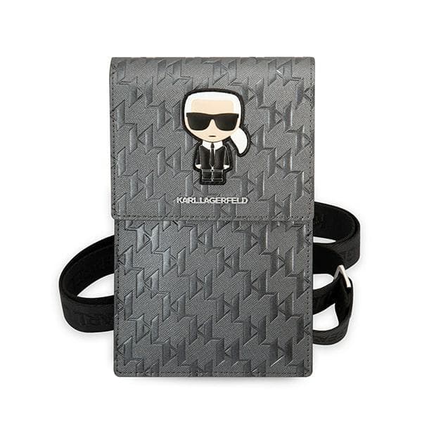 Karl Lagerfeld torbica Ikonik Karl Monogram Patch - srebrna 2