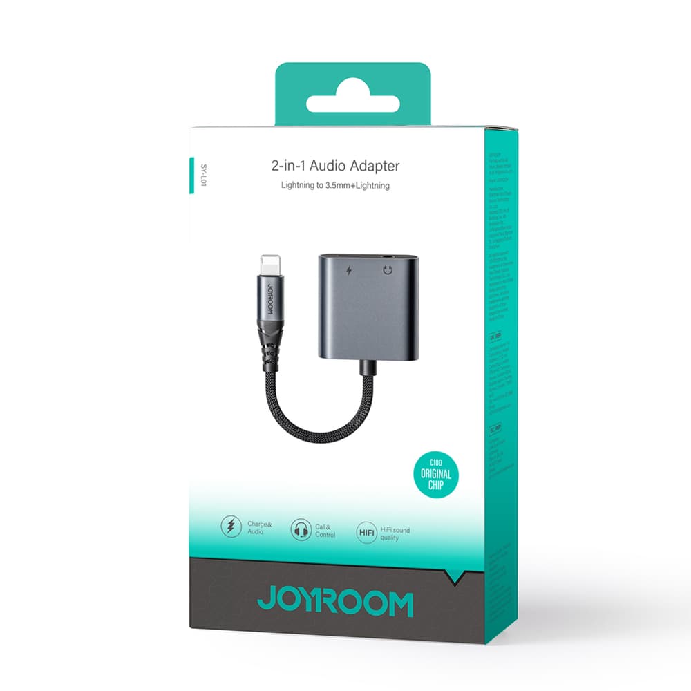 Joyroom SY-L01 Lightning na 3.5 mm jack DAC adapter 2v1 - črn 5