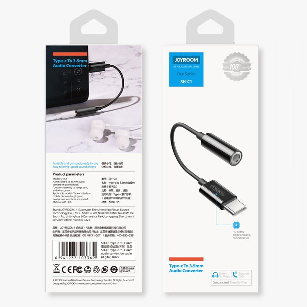 Joyroom adapter mini jack 3.5 mm / USB-C (bel) 4